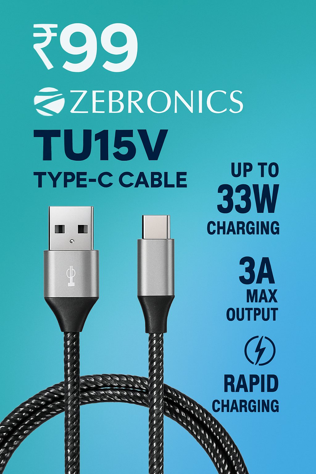 Zebronics TU15V TYPE–C.
