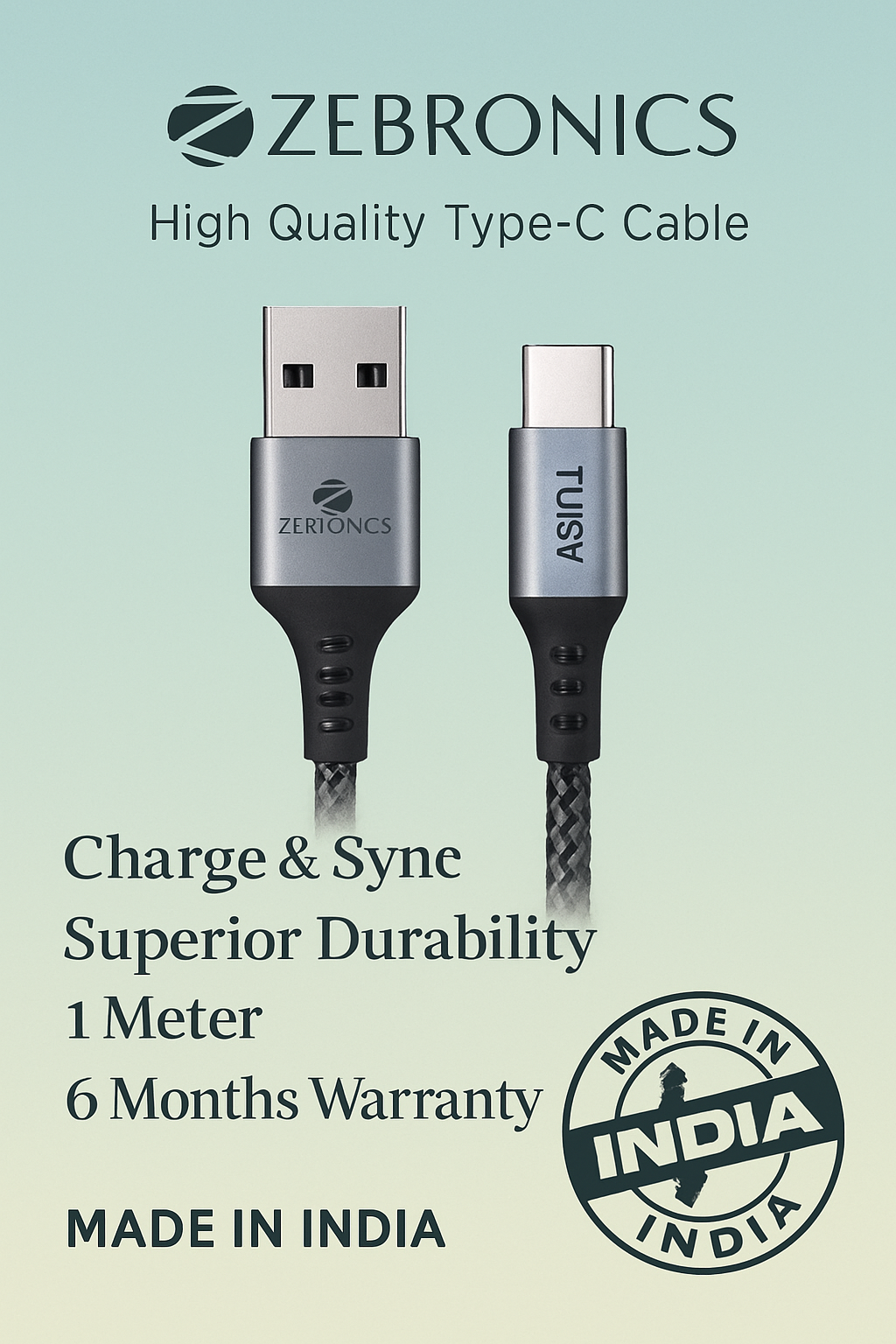 Zebronics TU15V TYPE–C.